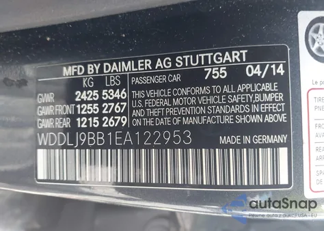 2014 Mercedes-Benz Cls 550 4Matic из США, поврежденный, VIN WDDLJ9BB1EA122953